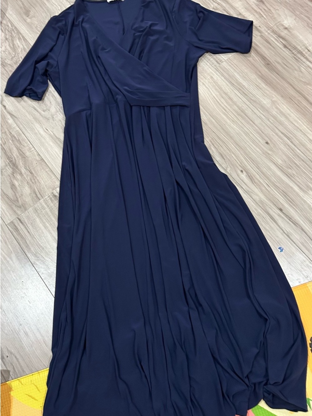 Chaus Navy Wrap-Style Maxi Dress